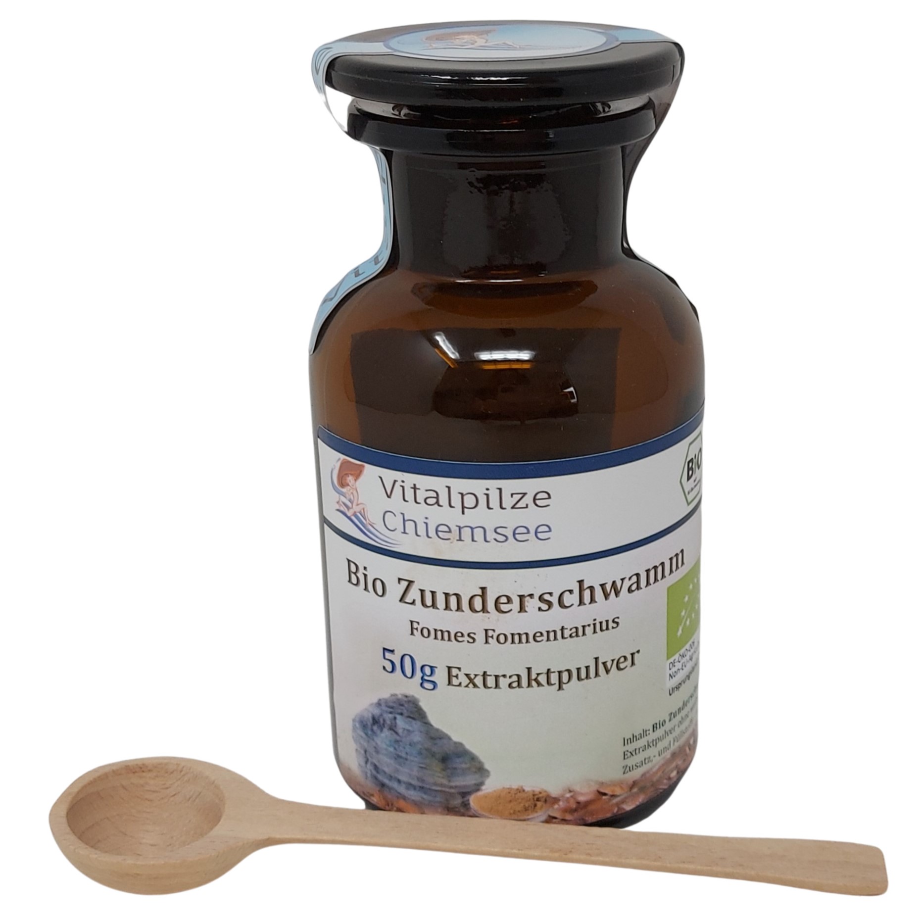 Bio Zunderschwamm Extrakt 50g Glas von Vitalpilze Chiemsee