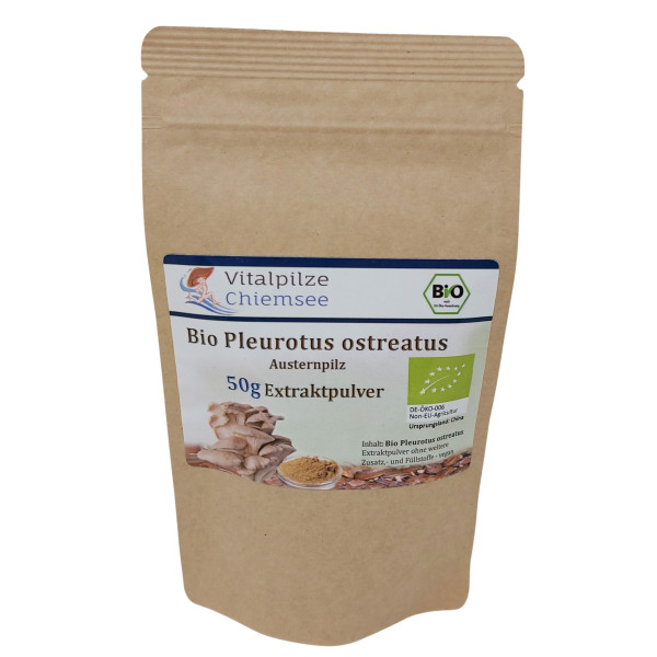 Bio Pleurotus Extraktpulver 50g im Doypack